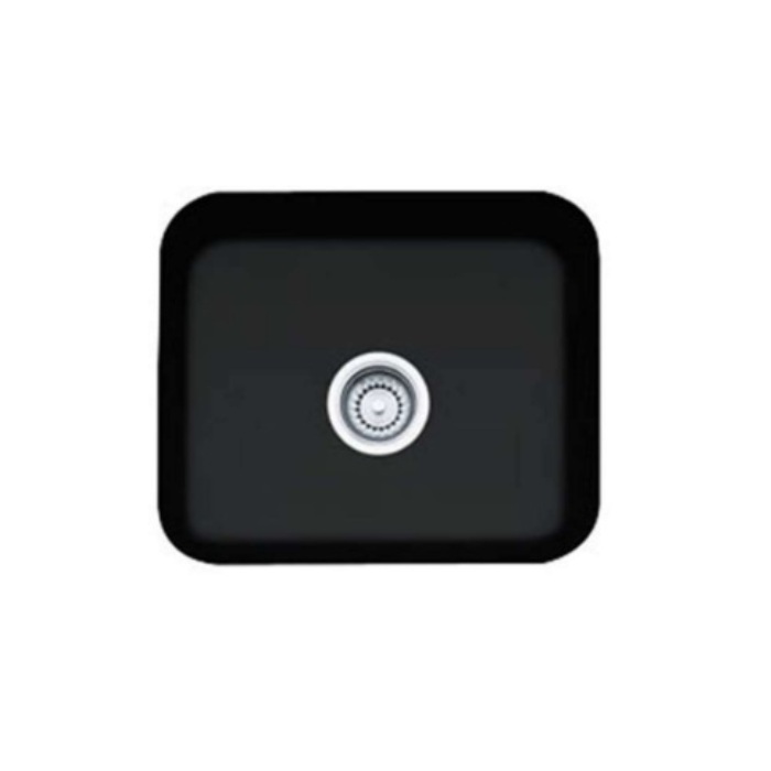 Franke CCK11019GB Cisterna 22" L X 17" W X 8" D Undermount Single Bowl Fireclay Sink in Glossy Black
