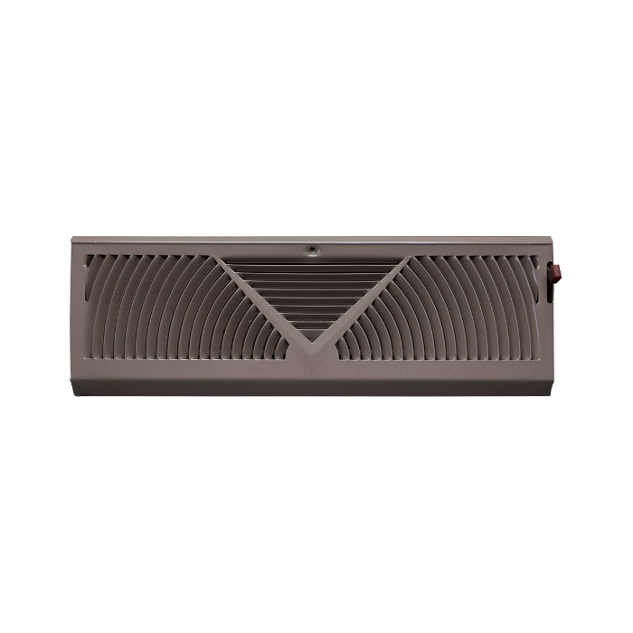 Continental Industries 180B 18" Sunburst-Style Baseboard Diffuser, Plate Damper, Brown, Steel, USA