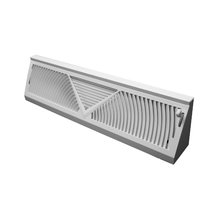 Continental Industries 180W 18" Sunburst-Style Baseboard Diffuser, White, Steel, USA
