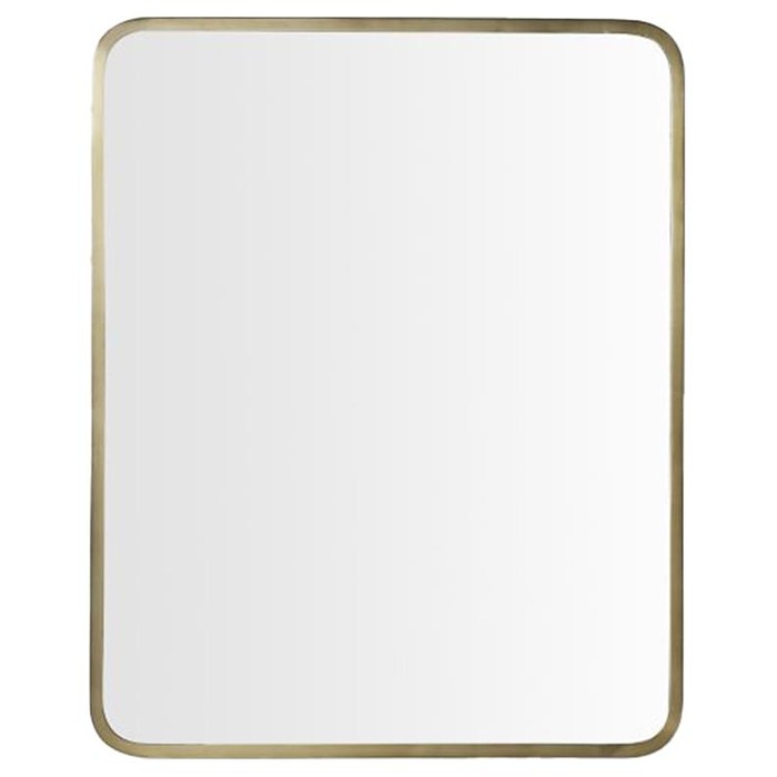 Robern CM2440R87 Craft 24" W x 40" H x 1" D Round Corner Metal Mirror in Aged Brass