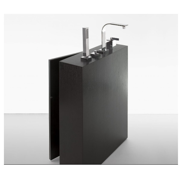 Wetstyle COL-DECK-31 18" L X 5" W X 34-1/4" H Column for Deck Mounted Faucet in Oak Black