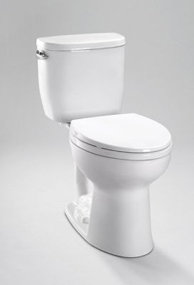Toto CST244EF#01 Entrada Two-Piece Elongated 1.28 GPF Universal Height Toilet in Cotton White