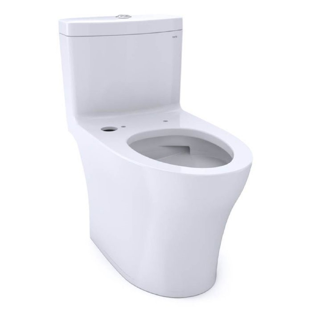 Toto CST646CEMFGNAT40#01 Aquia IV 0.9 / 1.28 GPF Dual Flush One Piece Elongated Toilet with Push Button Flush in Cotton White (Seat Sold Separately)