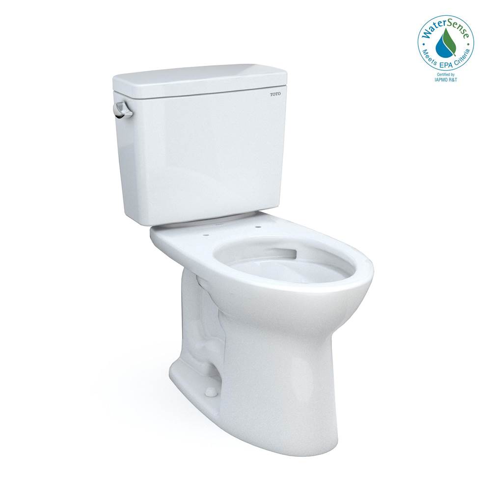 Toto CST776CEFG.10#01 Drake Two-Piece Elongated 1.28 GPF Universal Height TORNADO FLUSH Toilet with CEFIONTECT and 10" Rough-In in Cotton White