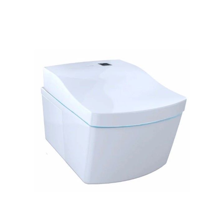 Toto CT996CEFX#01 Neorest AC Wall-Hung One-Piece Square Toilet, Universal Height and 1.28 GPF & 0.9 GPF Dual Flush in White (Washlet Sold Separately)