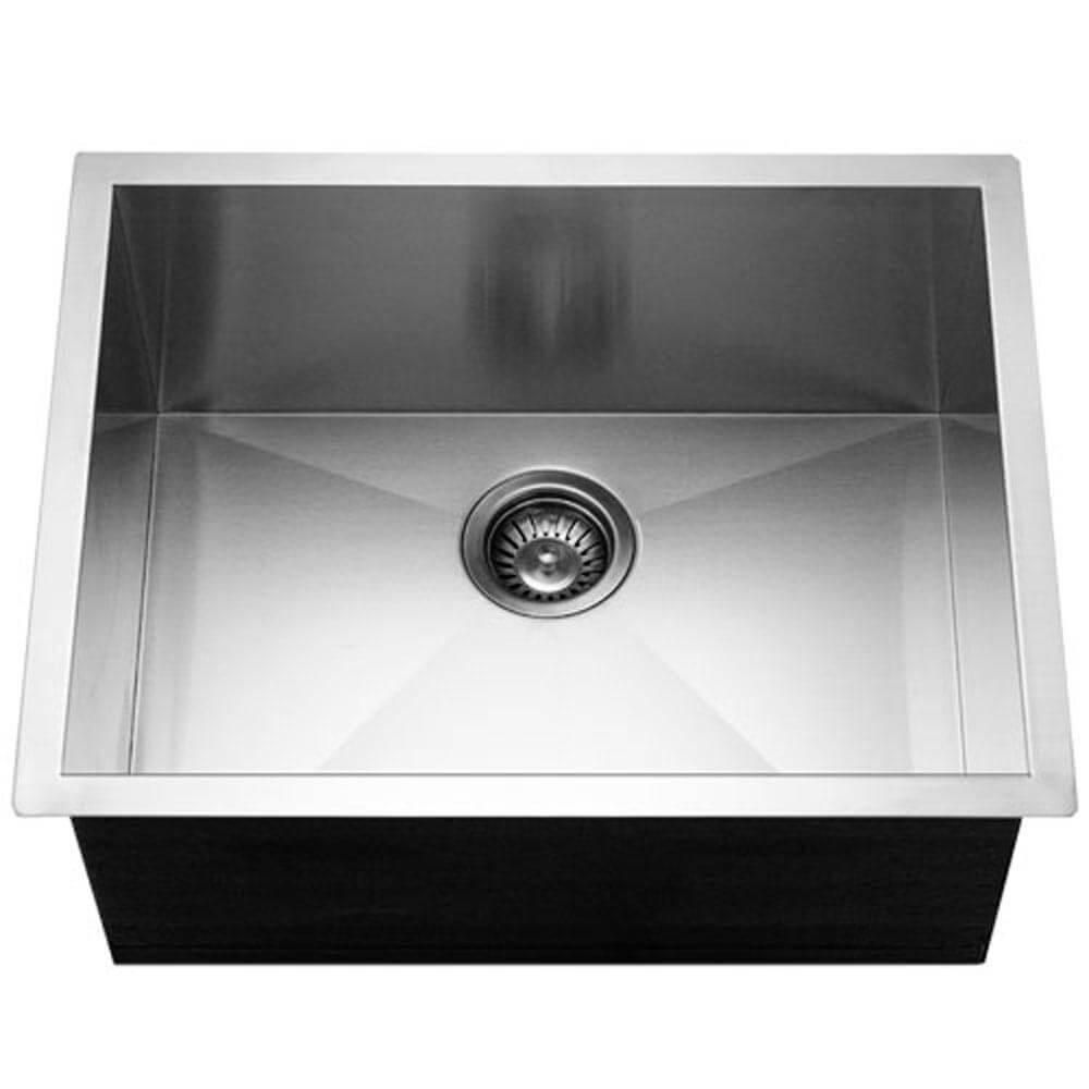 Houzer CTS-2300 Contempo Series Zero Radius Single Bowl 23"x18"x9" Undermount Sink in Stainless Steel