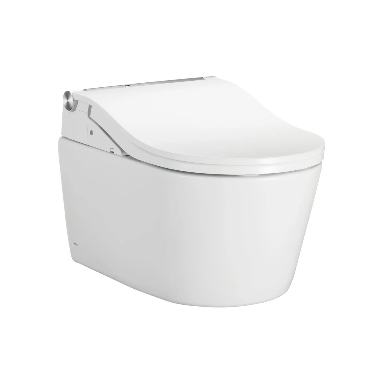 Toto CWT4474547CMFGA#MS WASHLET+ RP Wall-Hung D-Shape Toilet with RW Bidet Seat and DuoFit In-Wall 1.28 and 0.9 GPF Auto Dual-Flush Tank System in Matte Silver