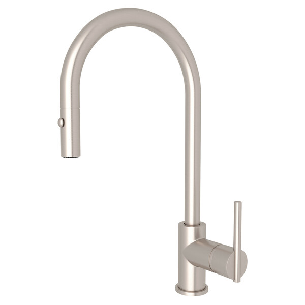 Rohl CY57LSTN2 Modern Pull-Down Side Lever Single Hole Kitchen Faucet in Satin Nickel
