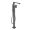 Axor 46441331 Edge 36" Height Floor Mounted Tub Filler Trim with 1.75 GPM Hand Shower Diamond Cut in Polished Black Chrome (Rough In Sold Separately)