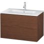 Duravit LC624101313 L-Cube 32-1/4" L X 18-7/8" W X 21-5/8" H Two Drawers Wall-Mounted Vanity Cabinet Only in American Walnut (Vanity Top and Sink Sold Separately)