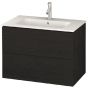 Duravit LC624101616 L-Cube 32-1/4" L X 18-7/8" W X 21-5/8" H Two Drawers Wall-Mounted Vanity Cabinet Only in Black Oak (Vanity Top and Sink Sold Separately)