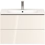 Duravit LC624102222 L-Cube 32-1/4" L X 18-7/8" W X 21-5/8" H Two Drawers Wall-Mounted Vanity Cabinet Only in White High Gloss (Decor) (Vanity Top and Sink Sold Separately)
