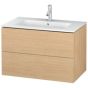 Duravit LC624103030 L-Cube 32-1/4" L X 18-7/8" W X 21-5/8" H Two Drawers Wall-Mounted Vanity Cabinet Only in Natural Oak (Vanity Top and Sink Sold Separately)