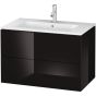 Duravit LC624104040 L-Cube 32-1/4" L X 18-7/8" W X 21-5/8" H Two Drawers Wall-Mounted Vanity Cabinet Only in Black High Gloss (Vanity Top and Sink Sold Separately)
