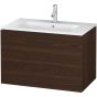 Duravit LC624106969 L-Cube 32-1/4" L X 18-7/8" W X 21-5/8" H Two Drawers Wall-Mounted Vanity Cabinet Only in Brushed Walnut (Vanity Top and Sink Sold Separately)