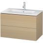 Duravit LC624107171 L-Cube 32-1/4" L X 18-7/8" W X 21-5/8" H Two Drawers Wall-Mounted Vanity Cabinet Only in Mediterranean Oak (Vanity Top and Sink Sold Separately)