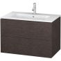 Duravit LC624107272 L-Cube 32-1/4" L X 18-7/8" W X 21-5/8" H Two Drawers Wall-Mounted Vanity Cabinet Only in Brushed Dark Oak (Vanity Top and Sink Sold Separately)
