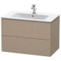 Duravit LC624107575 L-Cube 32-1/4" L X 18-7/8" W X 21-5/8" H Two Drawers Wall-Mounted Vanity Cabinet Only in Linen (Vanity Top and Sink Sold Separately)