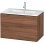 Duravit LC624107979 L-Cube 32-1/4" L X 18-7/8" W X 21-5/8" H Two Drawers Wall-Mounted Vanity Cabinet Only in Natural Walnut (Vanity Top and Sink Sold Separately)