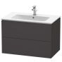 Duravit LC624108080 L-Cube 32-1/4" L X 18-7/8" W X 21-5/8" H Two Drawers Wall-Mounted Vanity Cabinet Only in Graphite Super Matte (Vanity Top and Sink Sold Separately)