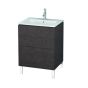 Duravit LC662507272 L-Cube 24"  L x 19" D Single Floor Standing Wood Vanity Cabinet Only with Two Pull-Out Compartments in Brushed Dark Oak (Vanity Top Sold Separately)