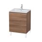 Duravit LC662507979 L-Cube 24" L x 19" D Single Floor Standing Lood Vanity Cabinet Only with Two Pull-Out Compartments in Natural Walnut (Vanity Top Sold Separately)