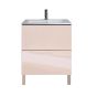 Duravit LC662508585 L-Cube 24" L x 19" D Single Floor Standing Lood Vanity Cabinet Only with Two Pull-Out Compartments in White High Gloss Lacquer (Vanity Top Sold Separately)