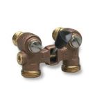 Watts 0006643 2T-M2, 0.5" Brass Duo-Cloz Manual Washing Machine Shutoff Valve, Copper Straight Dual Adapters For Male Npt Or Solder