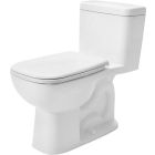 Duravit 0113010001 D-Code 1.28 GPF Single Flush Floor Mounted Elongated One Piece Toilet with Left Hand Lever in White (Seat Sold Separately)