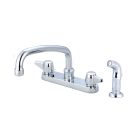 Central Brass 0126-A Double Handle Centerset Kitchen Faucet with Side Spray and Hose