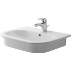 Duravit 0337540030 D- Code 21-1/2" L X 17-1/8" W X 7-5/8" H Rectangular Drop In Bathroom Sink with Overflow and Three Faucet Holes at 8" Centers in White