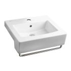 American Standard 0342001.020 Boxe® 20" L X 18" W X 6" D Rectangular Semi-Countertop Bathroom Sink with Center Single Hole and Overflow in White