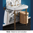 Herbeau 037020 Art Deco 3-Hole Washbasin Only in White