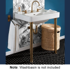 Herbeau 037171 Art Deco Pair of Metal Legs For Washbasin Stand Only in Polished Black Nickel
