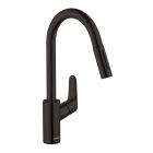Hansgrohe 04505670 Focus 1.75 GPM HighArc Single Handle Pull-Down Kitchen Faucet with 2-Spray in Matte Black