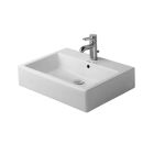 Duravit 04526000871 Vero Ceramic Rectangular Vessel Bathroom Sink with Overflow and Three Faucet Holes in White