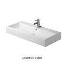 Duravit 0454100800 Vero 39-3/8" L X 18-1/2" W X 6-7/8" H Single Hole Wall Mount Vanity Top with Overflow and Tap Platform in Black (Vanity Base Sold Separately)