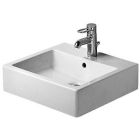Duravit 0454500030 Vero 20" L X 19" W X  7" H Rectangular Ceramic Wall Mounted Bathroom Sink with Overflow and 3 Faucet Holes at 8" Centers in White