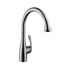 Hansgrohe 06460860 Allegro E Gourmet 1.75 GPM Deck Mounted Pull Down Semi Pro Spout Kitchen Faucet with Magnetic Spray Head Docking in Steel Optic