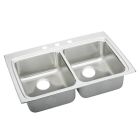 Elkay ECTSRAD33226BG4 Crosstown Equal Double Bowl Dual Mount Stainless Steel ADA Sink Kit