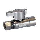 Legend 114-713NL No Lead Chrome Brass 1/4 Turn Straight Stop Valve, Sweat x OD (Compression) 1/2" x 3/8"