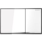 Geberit 115.081.SI.1 Actuator Plate For Omega 60 Tank In-wall Toilet Systems In White Glass With Aluminum Trim
