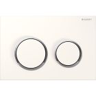 Geberit 115.085.KJ.1 Omega20 Dual-flush Plates For Omega Series In-wall Toilet Systems in White with Polished Chrome Accent