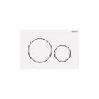 Geberit 115.882.01.1 Sigma 20, 1.6 / 0.8 GPF Dual Flush Actuator Plate in Matte White with Polished White Accent