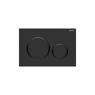 Geberit 115.882.16.1 Sigma 20, 1.6 / 0.8 GPF Dual Flush Actuator Plate in Matte Black with Polished Black Accent