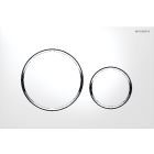 Geberit 115.882.KJ.1 Sigma 20, 1.6 / 0.8 GPF Dual Flush Actuator Plate in White with Polished Chrome Accent