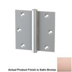 Merit Metal 125P-3.5"X3.5" Satin Bronze Plain Bearing Door Hinge BUTTON TIP
