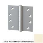 Merit Metal 125P-4"x4" Polished Brass Plain Bearing Door Hinge