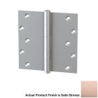 Merit Metal 125P-6"x6" Satin Bronze Plain Bearing Door Hinge
