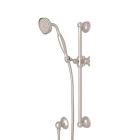 Rohl 1301ESTN Spa Shower Single-Function Anti-Cal Handshower/Hose/Bar/Outlet Set in Satin Nickel